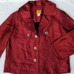 Ruby Rd. Red Metallic Jacket size 8